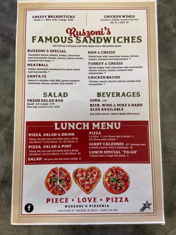 Ruszoni's Pizzeria - Weiser, ID