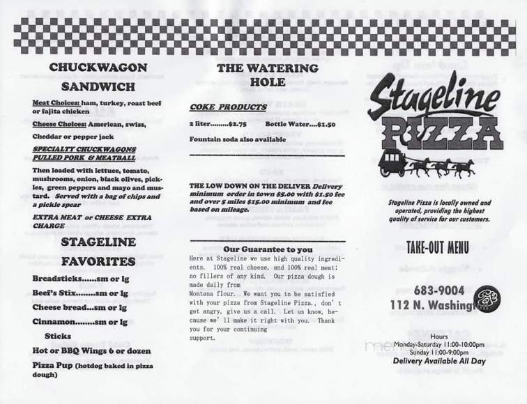 Stageline Pizza - Dillon, MT